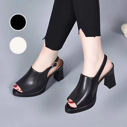 👡 50% OFF NOW! ✨ Stylish & Comfortable High Heel Leather Sandals for Women