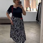Elegancka damska sukienka patchworkowa