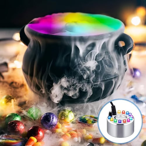 Twoja impreza halloweenowa nie jest wystarczająco tajemnicza? – maszyna do mgły z 12 kolorami LED – bez chemii, wlej wodę i stwórz mroczny klimat. Na pobranie! 🌫️