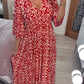 🔥 Wyprzedaż 🧡 Boho Casual Sukienka z Długim Rękawem i Dekoltem w Serek