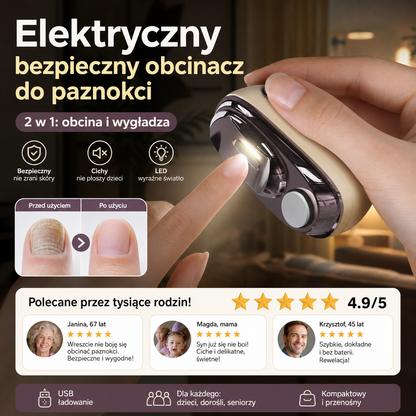 Wielofunkcyjna pilniczka do paznokci 2w1 – przycina i poleruje w jednym urządzeniu, oszczędza czas dla całej rodziny. Na pobranie! 💅