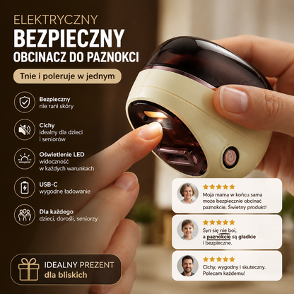 Przycinaj i wygładzaj paznokcie jednym urządzeniem – elektryczny obcinacz do paznokci 2 w 1 z funkcją polerowania. Na pobranie! ✨