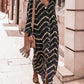 Sukienka Boho Stripe z długim rękawem