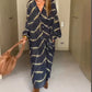 Sukienka Boho Stripe z długim rękawem