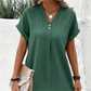 🔥👚Damska sukienka z krótkim rękawem V-Neck w jednolitym kolorze
