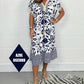 ✨Bedrucktes Freizeitkleid mit V-Ausschnitt und Fransen an den kurzen Ärmeln