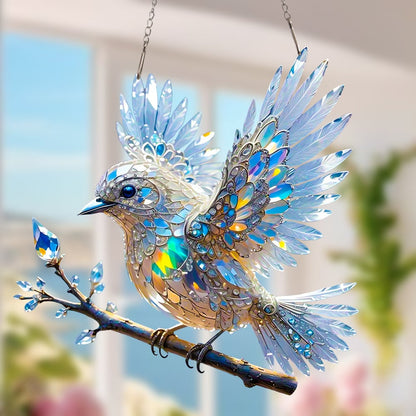 🐦Artystyczna dekoracja w kolorach kryształu – Błękitny Ptaszek