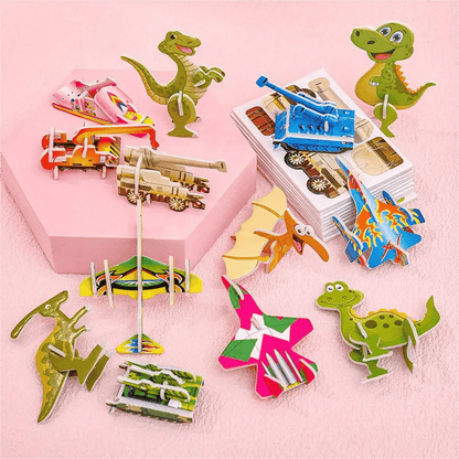 🦖🧩 Ręcznie wykonana logiczna układanka 3D do samodzielnego montażu (25 elementów) – W magazynie i z płatnością przy odbiorze 🧠