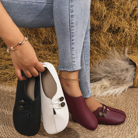 🥿Nowe płaskie buty damskie z miękkiej skóry