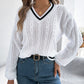 Women’s Long Sleeve V-Neck Knit Sweater