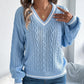 Women’s Long Sleeve V-Neck Knit Sweater