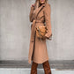 Women's Open Front Belted Overcoat