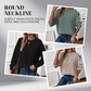👚Damski sweter z miękkim dekoltem i opadającymi ramionami