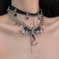 Regulowany naszyjnik typu choker dla kobiet z motywem smoka