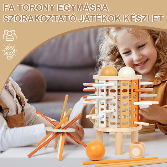 Drewniana wieża Zestaw zabawek rozrywkowych