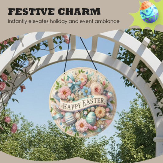 Wielkanocna drewniana zawieszka na drzwi