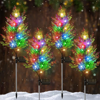 Świąteczne kolorowe lampki LED w kształcie sosny i cyprysu