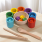 Tęczowe kulki w kubeczkach Zabawki Montessori dla małych dzieci