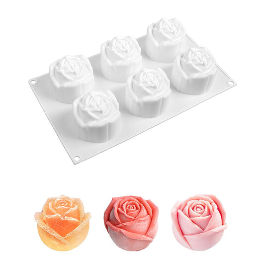 Wielofunkcyjna silikonowa forma 3D w kształcie róży