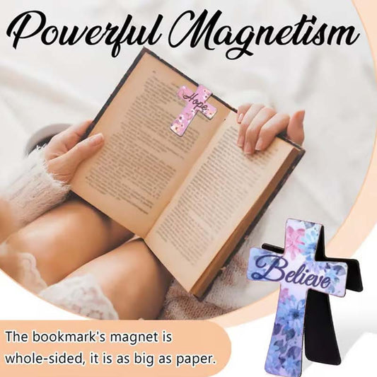 Kwiatowa magnetyczna zakładka w kształcie krzyża
