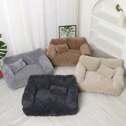 🐾Miękka pluszowa sofa dla zwierząt – ciepła i antypoślizgowa, przytulne schronienie dla Twojego futrzanego przyjaciela! 🛋️✨🐶🐱