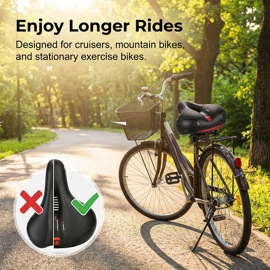 🚲 Ergonomiczne siodełko rowerowe z pianką z pamięcią kształtu – oddychające, amortyzujące wstrząsy, zapewniające komfort podczas długich przejażdżek🌬️✨💺