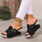 👡 Sandały na Koturnie – Damskie, z Odsłoniętymi Palcami✨🌴👠