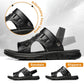 👞 Męskie Sandały ze Skóry Wołowej – Dziurkowane & Oddychające  🐮🌬️