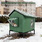 Podwyższony domek dla kotów na zewnątrz – wodoodporna tkanina Oxford, ochrona przed deszczem i wilgocią, suche i wygodne schronienie. Na pobranie! 🐱