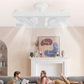 🏠 Lampa z wentylatorem sufitowym z oprawą E27 – 🌬️wiele prędkości wentylatora + regulacja jasności i barwy światła – płatność przy odbiorze💪