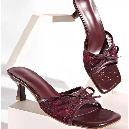 👡🎀 Damskie koronkowe sandały na obcasie – eleganckie i zwiewne – płatność przy odbiorze ✅