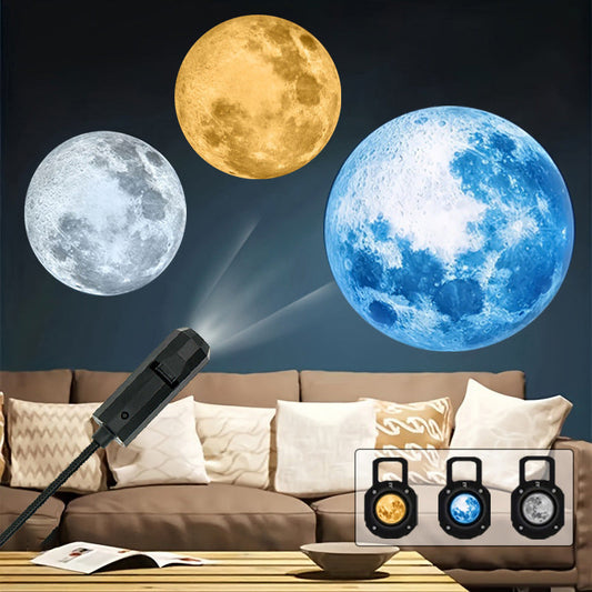 🌌🌙 Lampka nocna USB z projekcją galaktyki i księżyca – obracające się gwiaździste niebo, sprzyjająca zasypianiu atmosfera – płatność przy odbiorze ✨✅