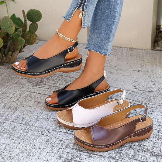 🌸👡 Bestseller | Damska retro sandały na obcasie z odkrytymi palcami –💃 eleganckie i uniwersalne – płatność przy odbiorze