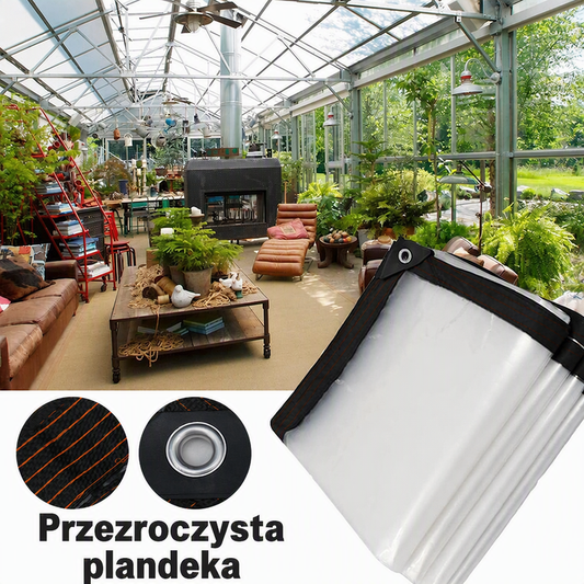 Zwykła plandeka nie przepuszcza światła i rośliny marnieją? – przezroczysta plandeka izolacyjna – 90% przepuszczalności światła + ochrona termiczna, idealna do szklarni i zadaszeń. Na pobranie! 🌱