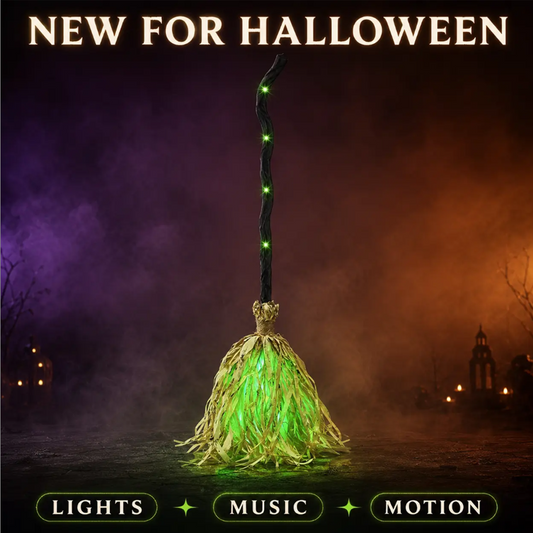 Dreszcz emocji na każdym kroku – poruszająca się miotła, która straszy gości i tworzy niezapomnianą atmosferę Halloween. Na pobranie! 🎃