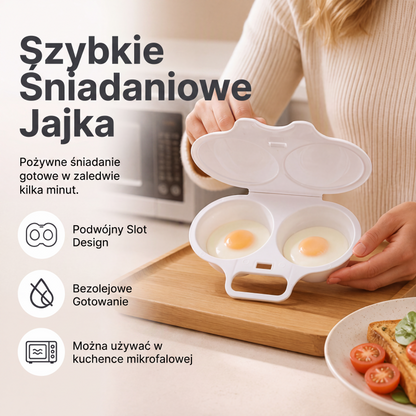 Rano brakuje Ci czasu na zdrowe śniadanie? – mikrofalowa forma do jajek w koszulkach – wypróbuj szybkie i zdrowe gotowanie bez oleju. Na pobranie! 🍳