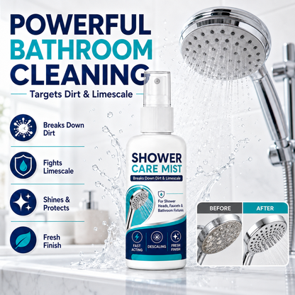 Szybko usuń uporczywy kamień i osady mineralne z głowic prysznicowych i kranów – spray do usuwania kamienia 50 ml. Na pobranie! 🚿