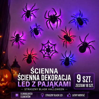 Twoje dekoracje Halloween są nudne i nie straszne? – 3D naklejki ścienne z pająkami z migającymi diodami LED – wypróbuj upiorny efekt, który ożywi Twoją przestrzeń. Na pobranie! 🕷️