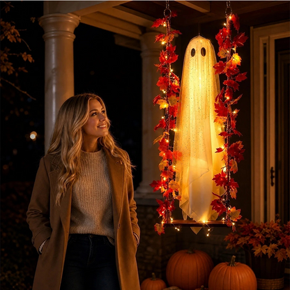 CZY TO CI PRZESZKADZA? Twoje dekoracje Halloween są nudne i nie przyciągają uwagi? – 1.5m wiszący duch na huśtawce z pilotem – wypróbuj efektowną dekorację, która zachwyci sąsiadów. Na pobranie! 👻