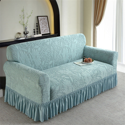 Chroń swoją sofę przed kurzem, plamami i codziennym zużyciem – elastyczny pokrowiec z eleganckim falbanką – nowy wygląd salonu w kilka minut. Na pobranie! 🛋️