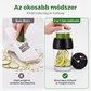 Wielofunkcyjny system 4 w 1 z ostrzami i wbudowanym pojemnikiem – twórz różnorodne warzywne makarony szybko i łatwo – Spirálizator do warzyw – Na pobranie! 🥕