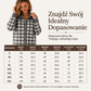 👚 Kobieta sweter dzianinowy w kratę – Z guzikami, ciepły, stylowy ✨