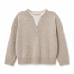 👚 Sweter z okrągłym dekoltem – Dzianinowy, guziki, duetowy krój ⚡