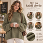 👚 Sweter damski dzianinowy z golfem – Luźny krój, ciepły i stylowy ✨