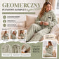 🍂 Pluszowy komplet z geometrycznym reliefem – Ponadczasowy komfort, łatwy styl ✨