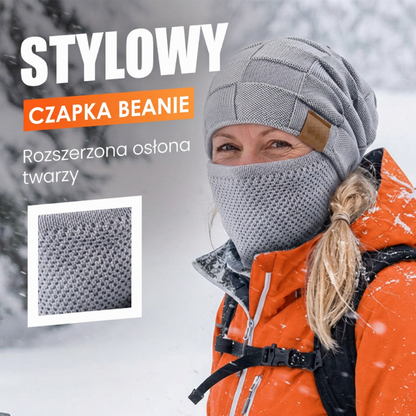 🌬️ Zimowa czapka z osłoną – Dzianina, ciepło, komfort ⚡
