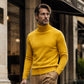 🧥 Klasyczny dopasowany sweter męski z golfem – Elegancki, ciepły, uniwersalny ✨
