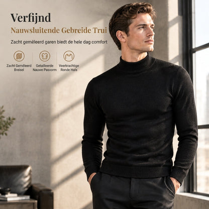 Wintertrui voor heren met ronde hals – Slanke pasvorm en tijdloze stijl ✨👕❄️