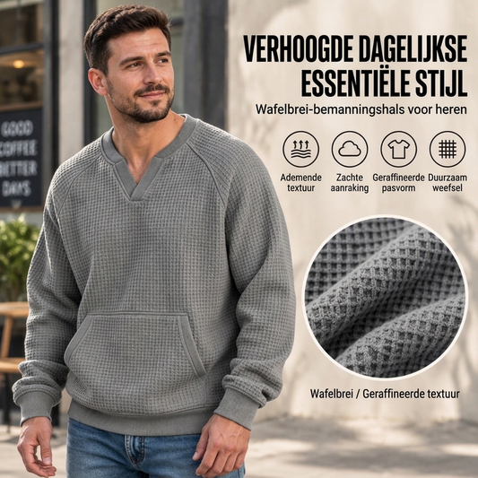 Heren Casual Wafelgebreid Sweatshirt
