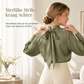 Elegante satijnen blouse in Franse stijl met staand boord en lange luchter mouwen voor herfst- en winterlagen